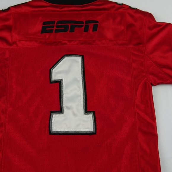 ESPN Sports Football Jersey Red & Black Youth S - Picture 1 of 8
